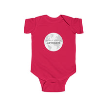 Load image into Gallery viewer, infant wearing a soft cotton bodysuit with the bold text 'Human Rights Advocate,' promoting equality and justice, surrounded by a cozy and nurturing environment.