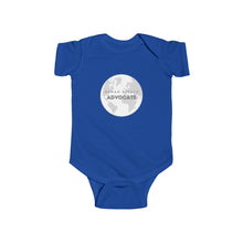 Load image into Gallery viewer, infant wearing a soft cotton bodysuit with the bold text 'Human Rights Advocate,' promoting equality and justice, surrounded by a cozy and nurturing environment.