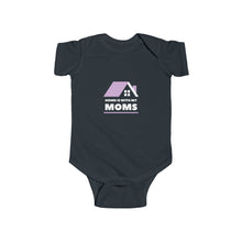 Load image into Gallery viewer, a soft cotton bodysuit with the text 'Home is With My Moms,' celebrating LGBTQ+ families and the love between mothers