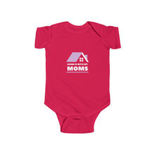 Load image into Gallery viewer, a soft cotton bodysuit with the text 'Home is With My Moms,' celebrating LGBTQ+ families and the love between mothers