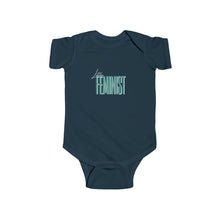 Load image into Gallery viewer, soft cotton bodysuit with the text 'Little Feminist,' promoting gender equality and empowering the next generation of feminists.