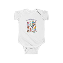 Load image into Gallery viewer, soft cotton bodysuit with the text 'Love Makes a Family,' celebrating diverse families and promoting love, acceptance, and inclusivity.