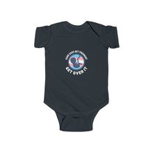 Load image into Gallery viewer, soft cotton bodysuit with the text 'Some Dads Get Pregnant,' challenging gender norms and promoting inclusivity, especially for transgender and non-binary parents