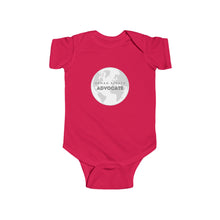 Load image into Gallery viewer, infant wearing a soft cotton bodysuit with the bold text &#39;Human Rights Advocate,&#39; promoting equality and justice, surrounded by a cozy and nurturing environment.
