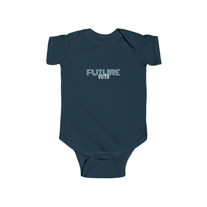 soft cotton bodysuit with the text 'Future Voter,' promoting civic engagement and the importance of voting from an early age.