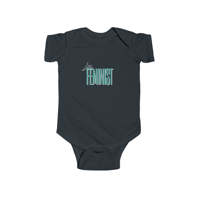  soft cotton bodysuit with the text 'Little Feminist,' promoting gender equality and empowering the next generation of feminists.