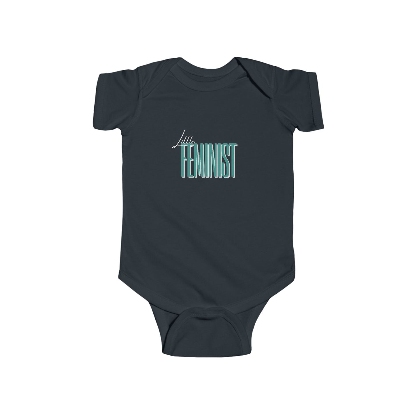  soft cotton bodysuit with the text 'Little Feminist,' promoting gender equality and empowering the next generation of feminists.