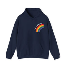 Load image into Gallery viewer, I Am Valid Rainbow Hoodie - LGBTQ+ Pride Clothing, Unisex Hoodie
