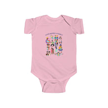 Load image into Gallery viewer, soft cotton bodysuit with the text &#39;Love Makes a Family,&#39; celebrating diverse families and promoting love, acceptance, and inclusivity.
