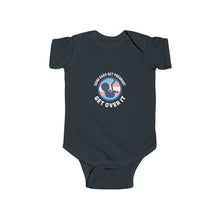 Load image into Gallery viewer, soft cotton bodysuit with the text &#39;Some Dads Get Pregnant,&#39; challenging gender norms and promoting inclusivity, especially for transgender and non-binary parents
