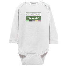 Load image into Gallery viewer, Born to Change the World Long Sleeve Bodysuit
