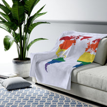 Load image into Gallery viewer, Rainbow World Plush Blanket
