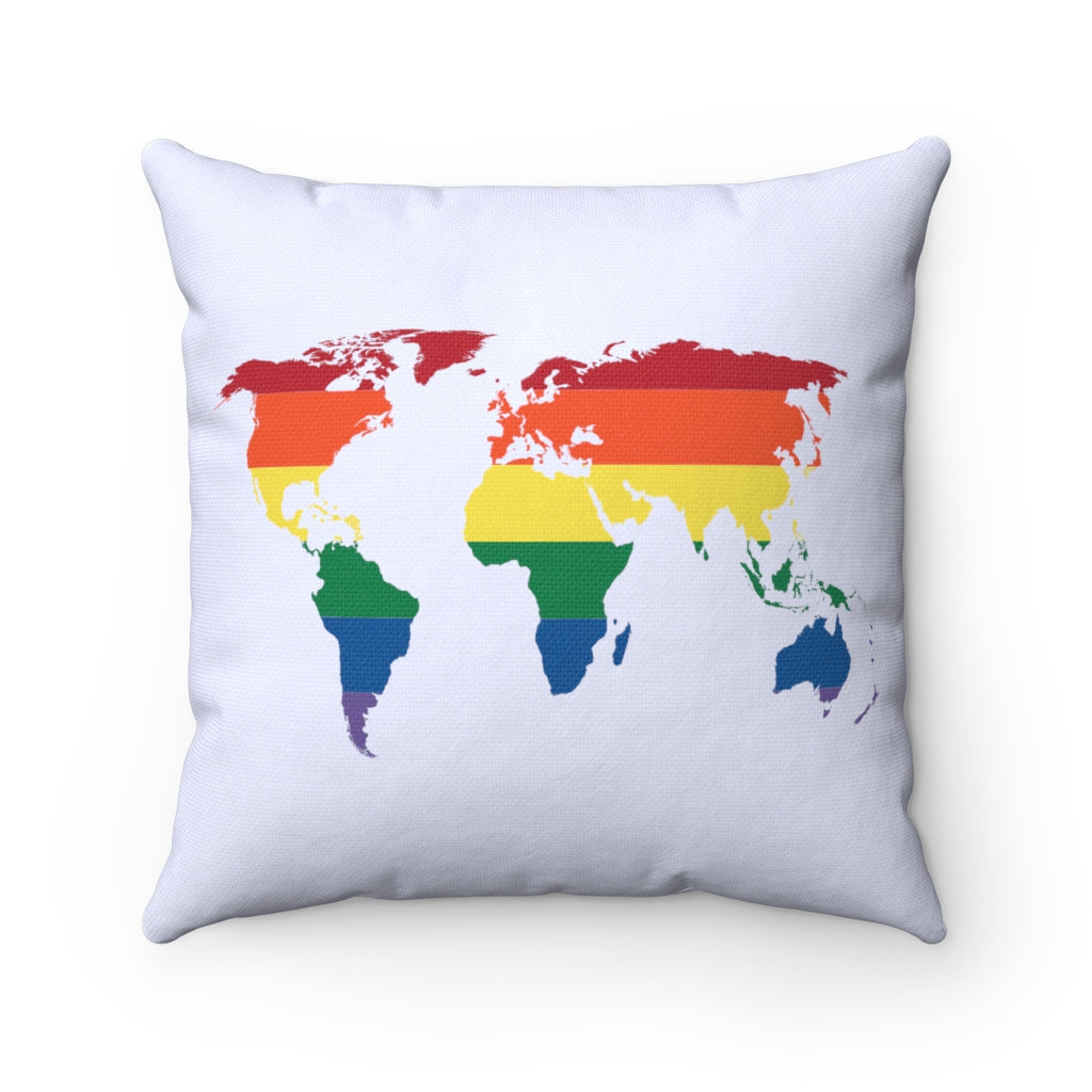 Rainbow World Throw Pillow